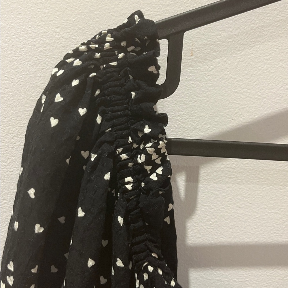 Anthropologie Black and White Heart Pattern Empire Waist Dress - Picture 6 of 16